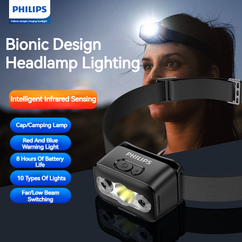 Outdoor Lighting Globes - Philips LED Headlamp Sensor Head Flashlight