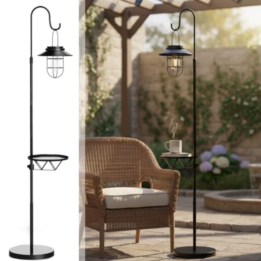 Outdoor Lighting Lamps - Solar Floor Lamp with Table, 60