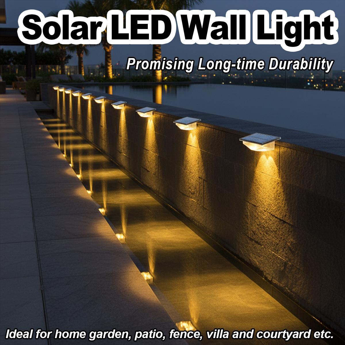 Outdoor Yard Lighting Fixtures - 4Pcs Solar Fence Lights Dusk To