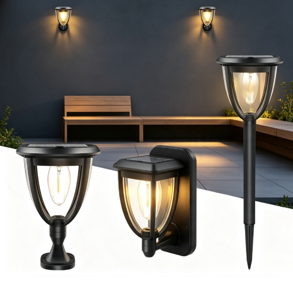 Outdoor Lighting Wall Mount - 2PCS Outdoor Solar Light, Solar Powered