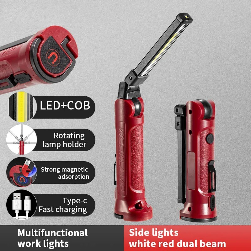 Outdoor Lighting Electric - COB LED Work Light Rechargeable Folding