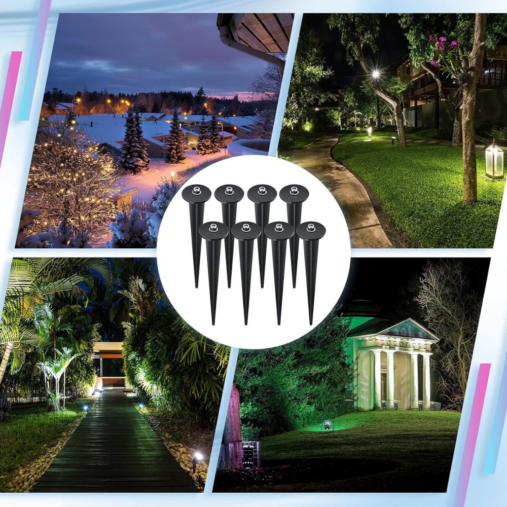 Outdoor Lighting Ground Fixtures - Premium Aluminum Floodlight Ground Stake Spike