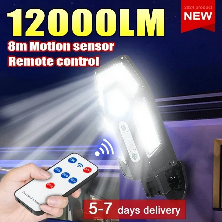 Outdoor Lighting Linear - 12000LM Powerful Solar Wall Lamp with