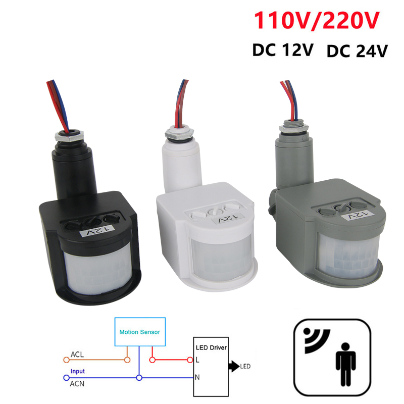 Outdoor Lighting Wall Mount - 12V Motion Sensor 220V/110V PIR Movement