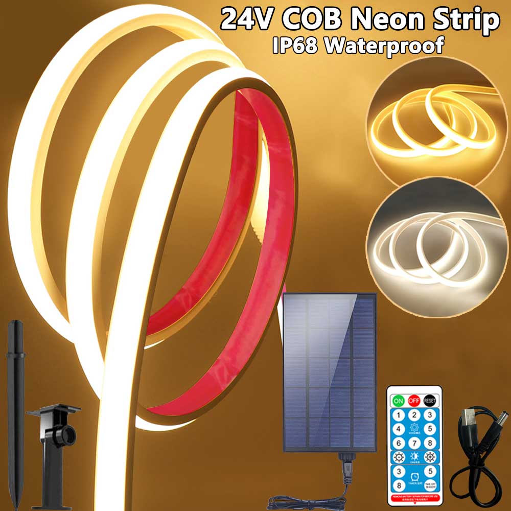 Outdoor Lighting Linear - 24V Solar COB LED Strip Lights