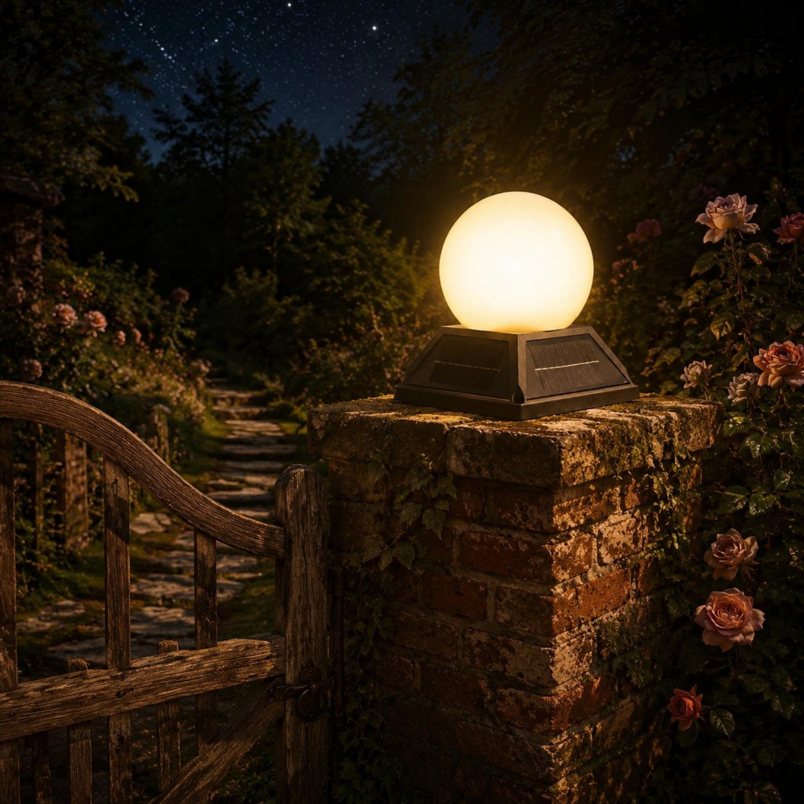 Outdoor Lighting Globes - Solar Post Cap Light Wireless Controller