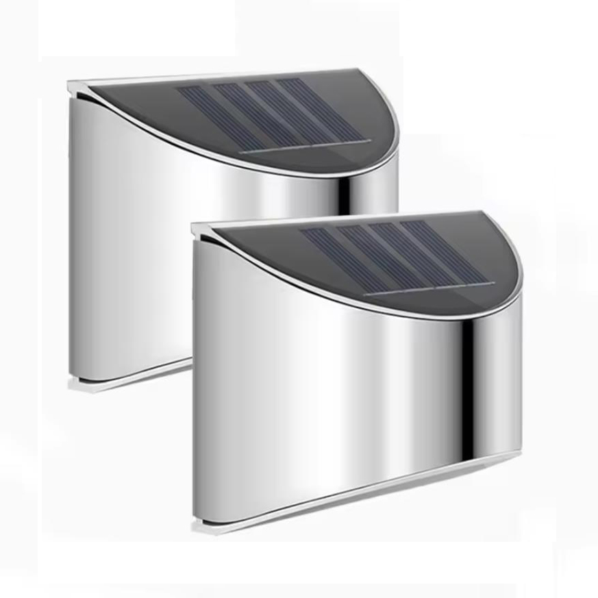 Outdoor Lighting Wall Mount - 2Pcs Solar Garden Light Stainless Steel