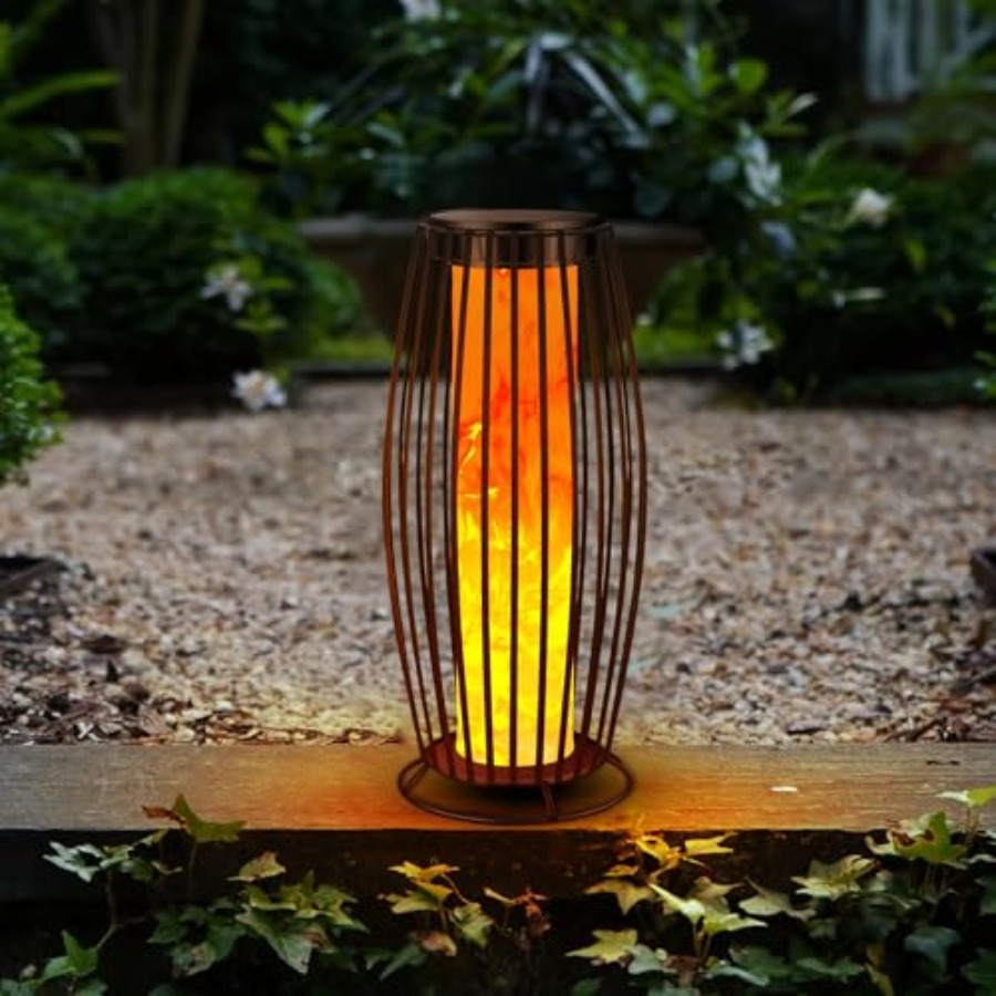 Outdoor Lighting Lamps - Solar Outdoor Floor Lamp Flickering Flame