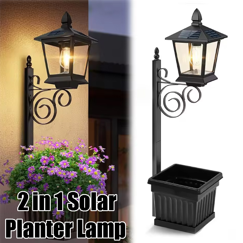 Outdoor Lighting Lamps - Solar Powered 2-in-1 Flower Pot Light