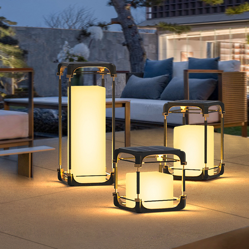 Outdoor Lighting Lamps - Luminous floor lamp courtyard solar LED