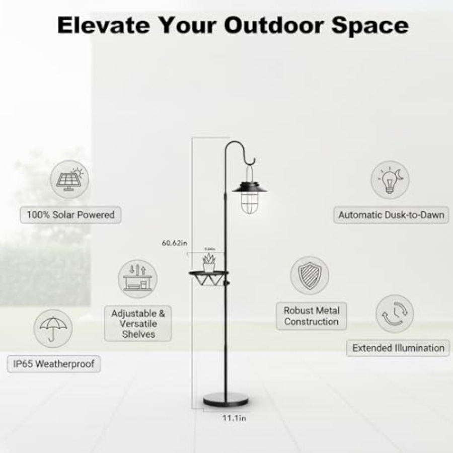 Solar Floor Lamp with Table, 6 - Outdoor Lighting Lamps recension och pris
