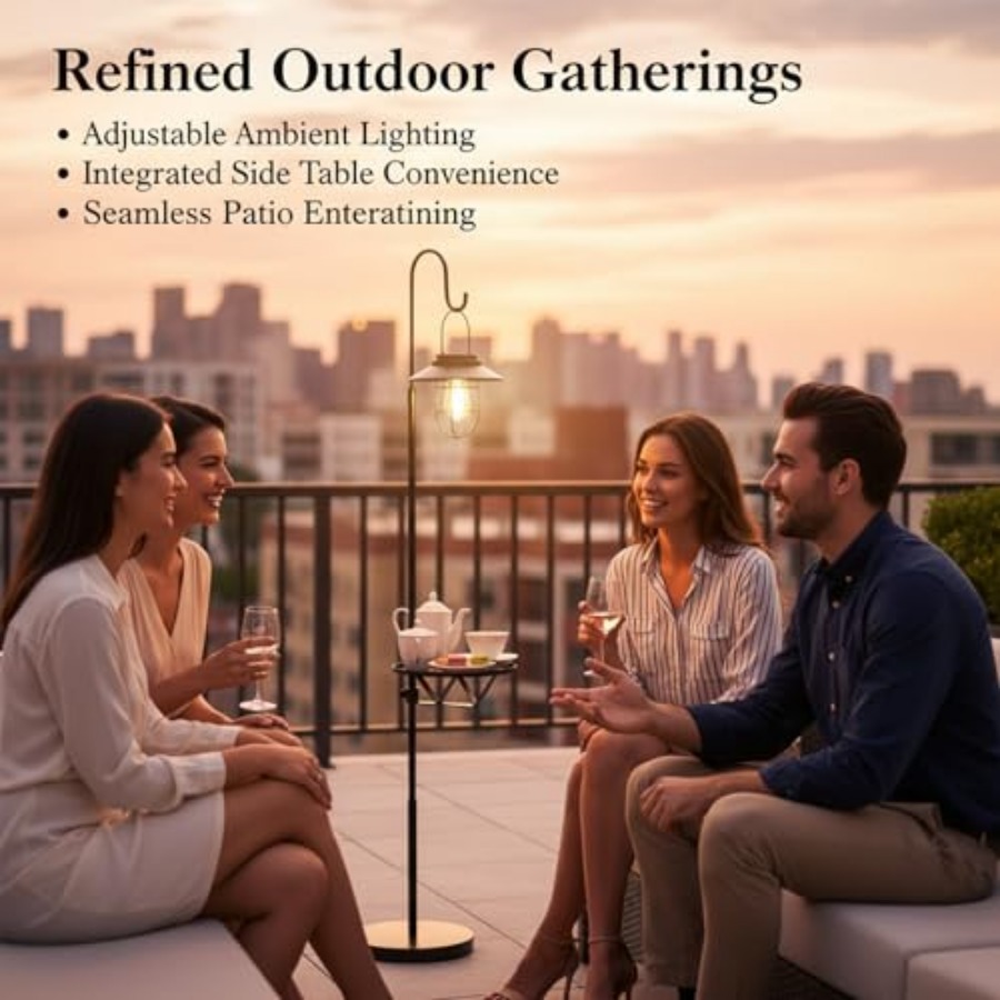 Solar Floor Lamp with Table, 6 - Outdoor Lighting Lamps recension och pris