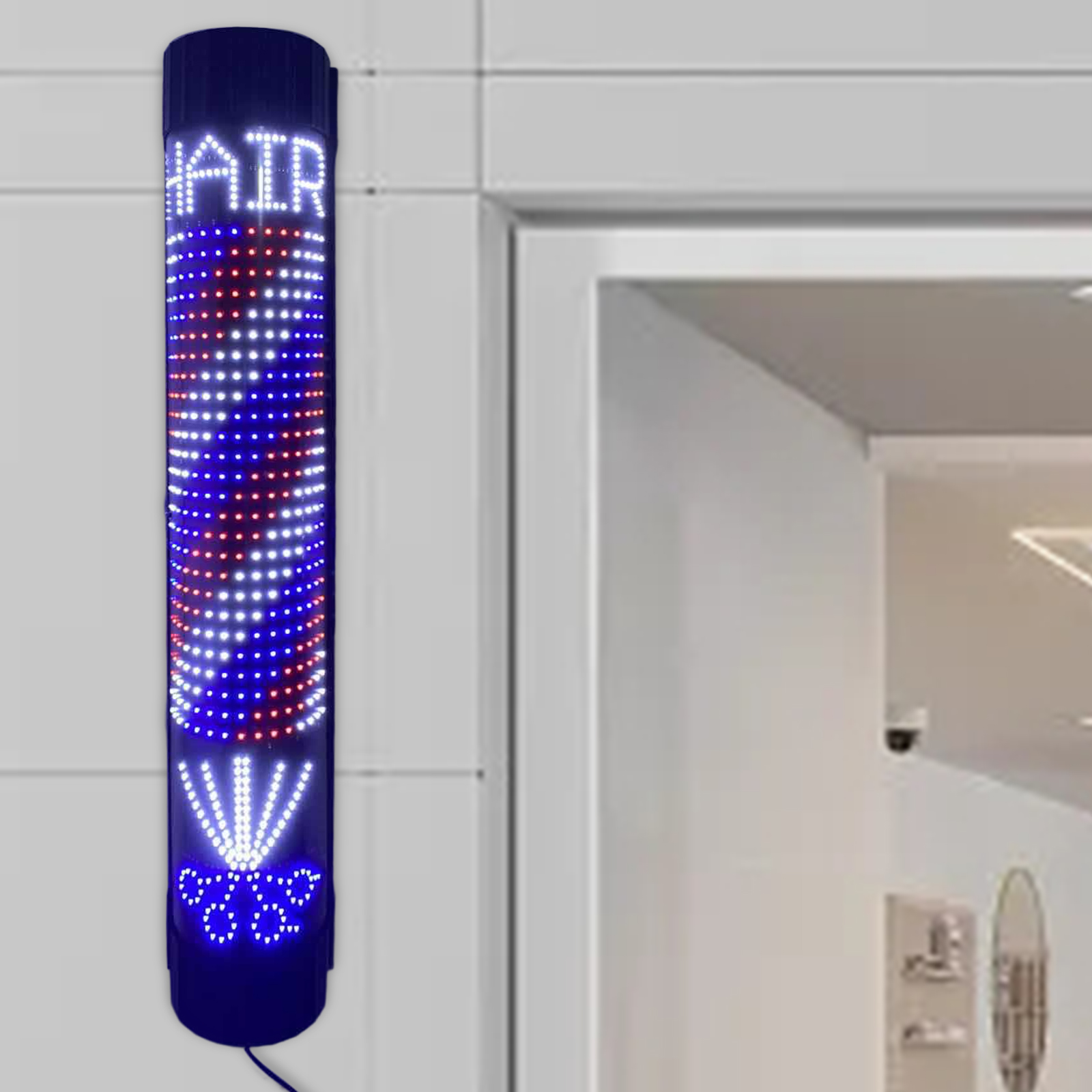 Barber Pole LED Light Rotating - Outdoor Lighting Wall Mount recension och pris