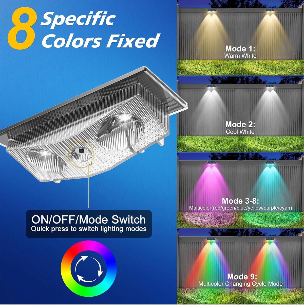 4Pcs Solar Fence Lights LED Wa - Outdoor Yard Lighting Fixtures recension och pris