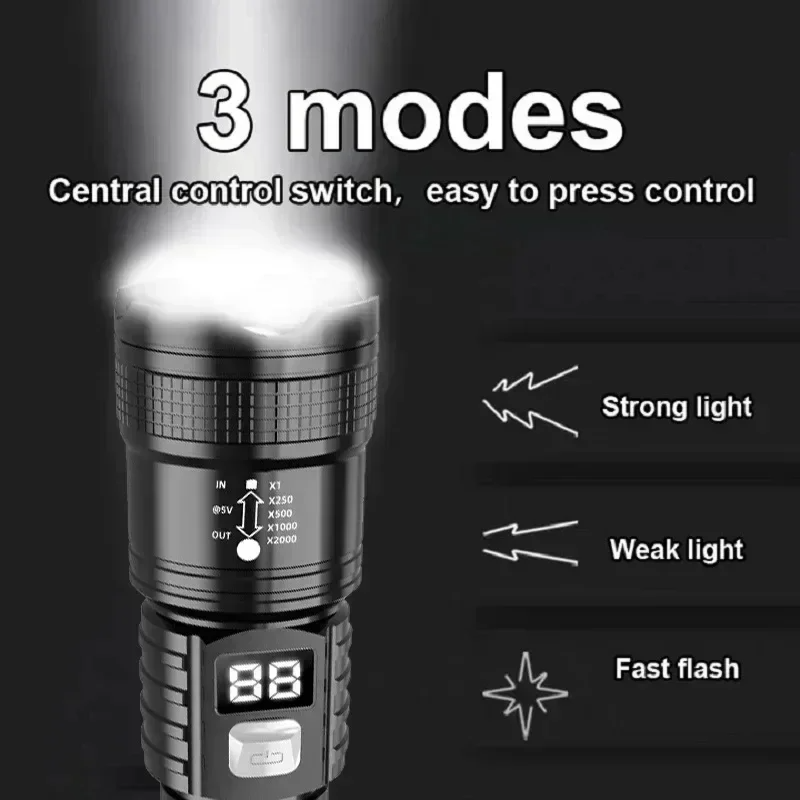 Rechargeable LED Flashlight 10 - Outdoor Lighting Electric recension och pris