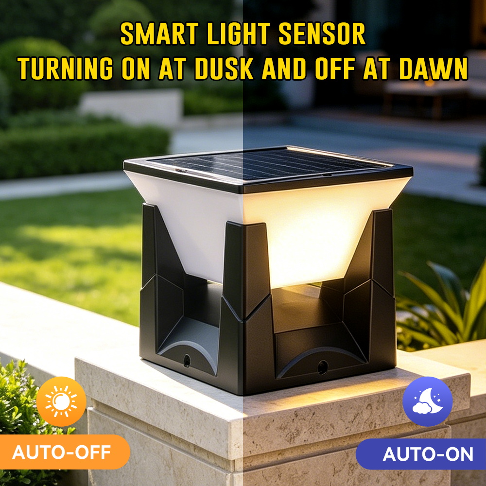 3-Color Solar Post Light IP65  - Outdoor Yard Lighting Fixtures recension och pris