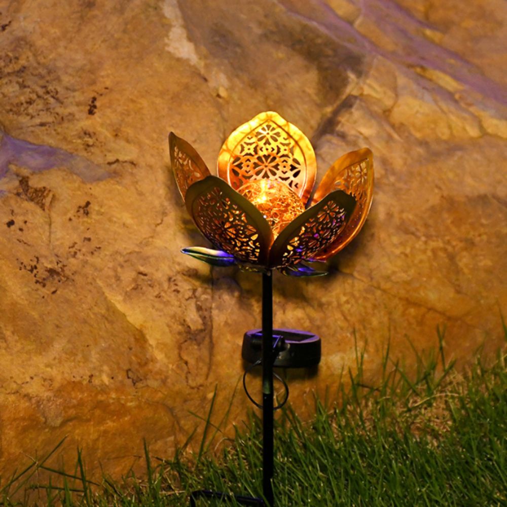 Lotus Shaped Solar Powered Lam - Outdoor Lighting Ground Fixtures recension och pris
