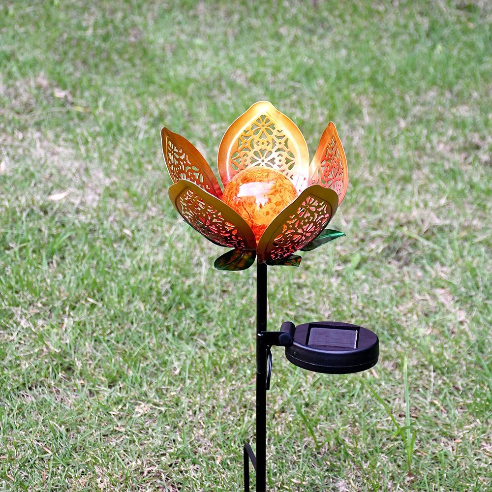 Lotus Shaped Solar Powered Lam - Outdoor Lighting Ground Fixtures recension och pris