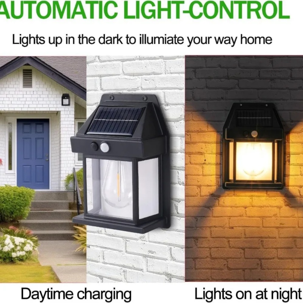 1 PC Solar LED Wall Lamp Water - Outdoor Yard Lighting Fixtures recension och pris