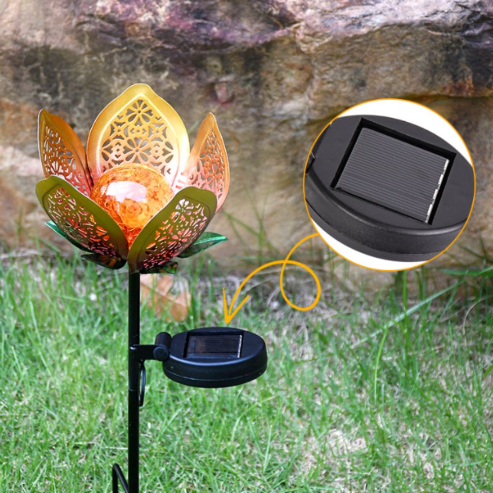 Lotus Shaped Solar Powered Lam - Outdoor Lighting Ground Fixtures recension och pris