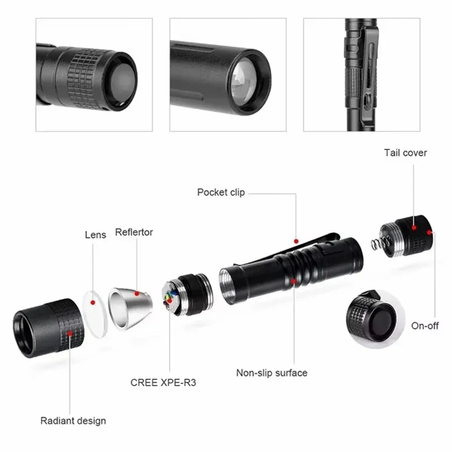 1-4PCS Mini Portable LED Pen L - Outdoor Lighting Electric recension och pris