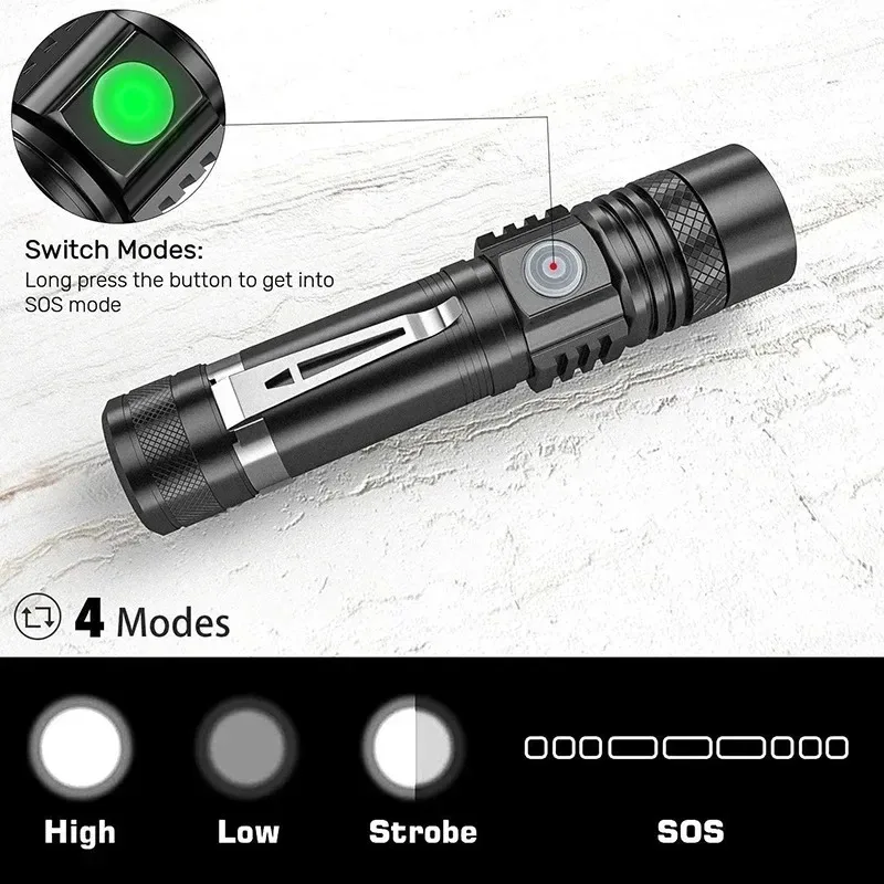 T6 LED Rechargeable Flashlight - Outdoor Lighting Electric recension och pris